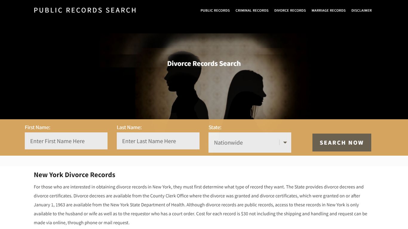 New York Divorce Records | Enter Name and Search | 14 Days Free
